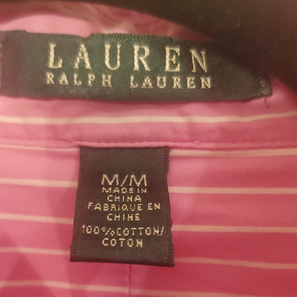 Ralph Lauren Pink and White Striped Shirt - Picture 2 of 3